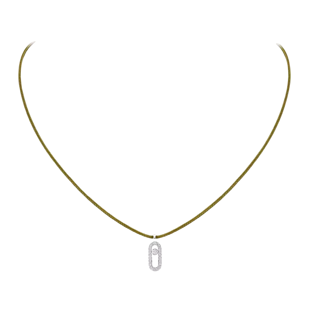 Messika CARE(S) Schnur Kaki Mit Diamanten Ausgefasst Kette Diamant Weißgold