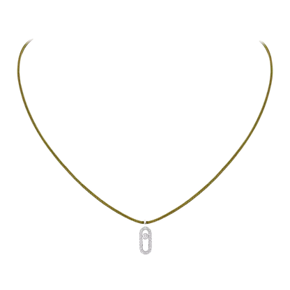 Messika CARE(S) Schnur Kaki Mit Diamanten Ausgefasst Kette Diamant Weißgold