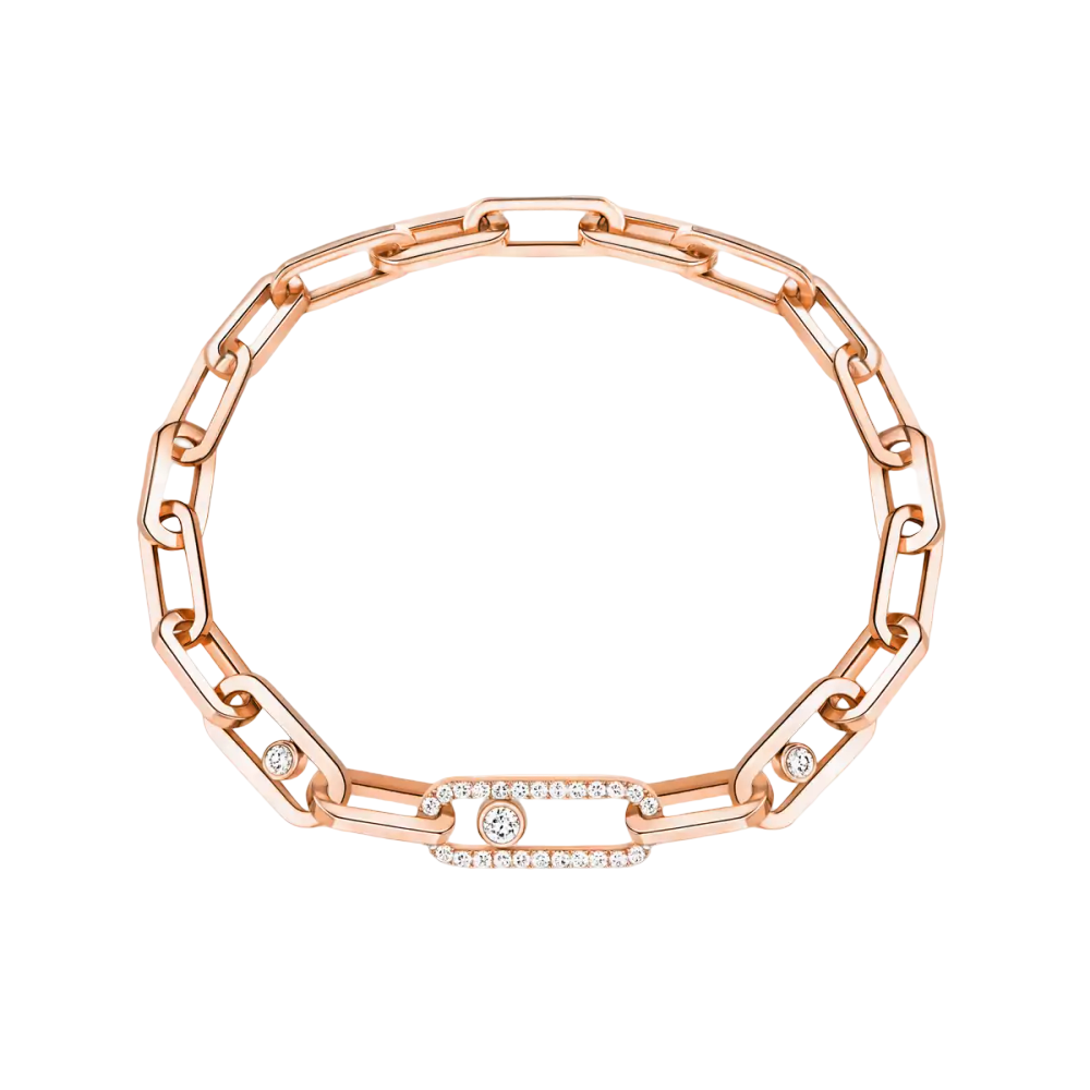 Move Link Pink Gold Diamond Bracelet