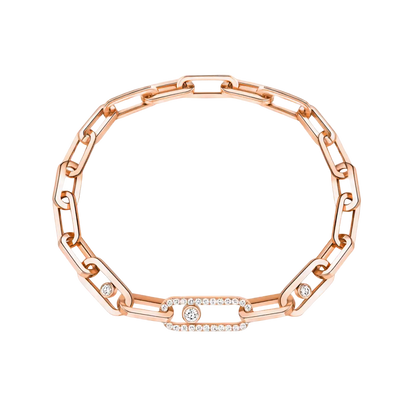 Move Link Pink Gold Diamond Bracelet