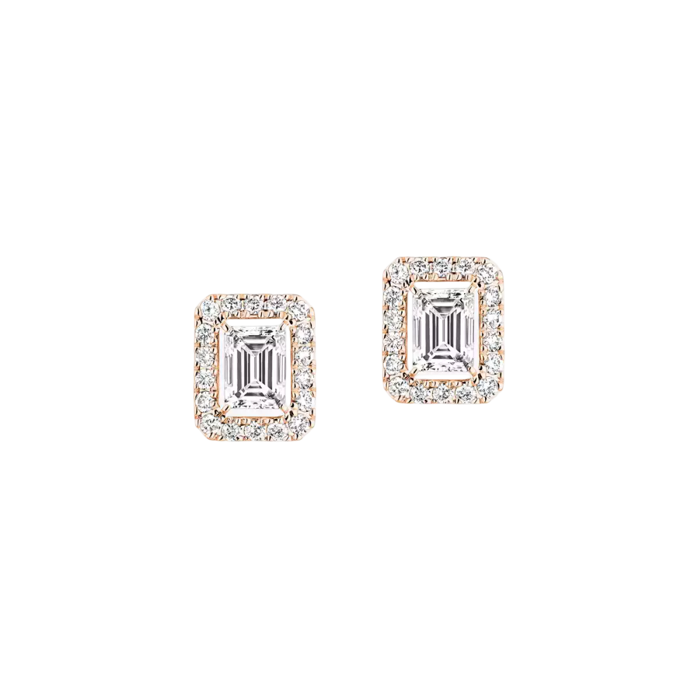 Joy emerald-cut diamond earrings, small