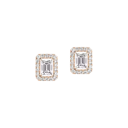 Joy emerald-cut diamond earrings, small