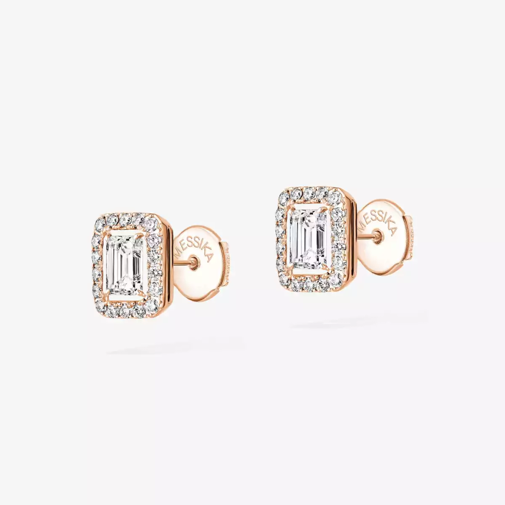 Joy emerald-cut diamond earrings, small