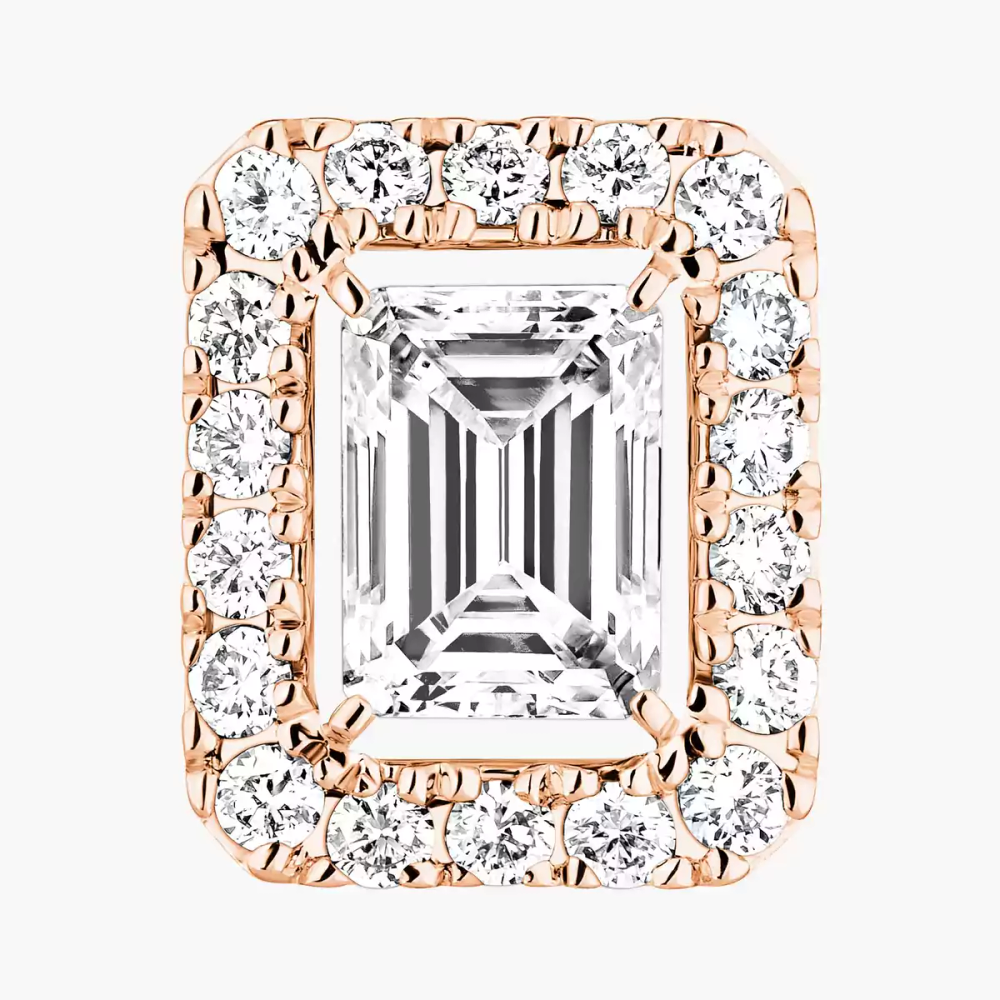 Joy emerald-cut diamond earrings, small