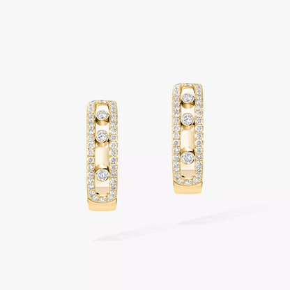 Move Classique Creolen mit Diamanten ausgefasst