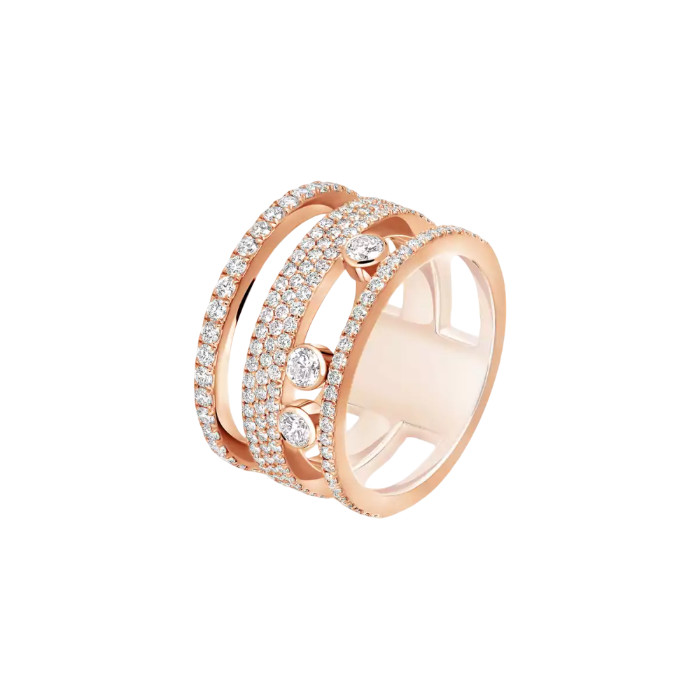 Bague pavée Move Romane GM Ring Diamant Roségold