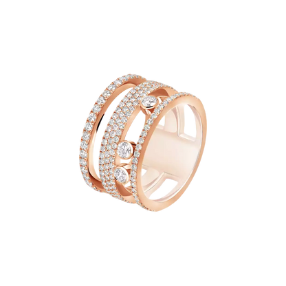 Bague pavée Move Romane GM Ring Diamant Roségold