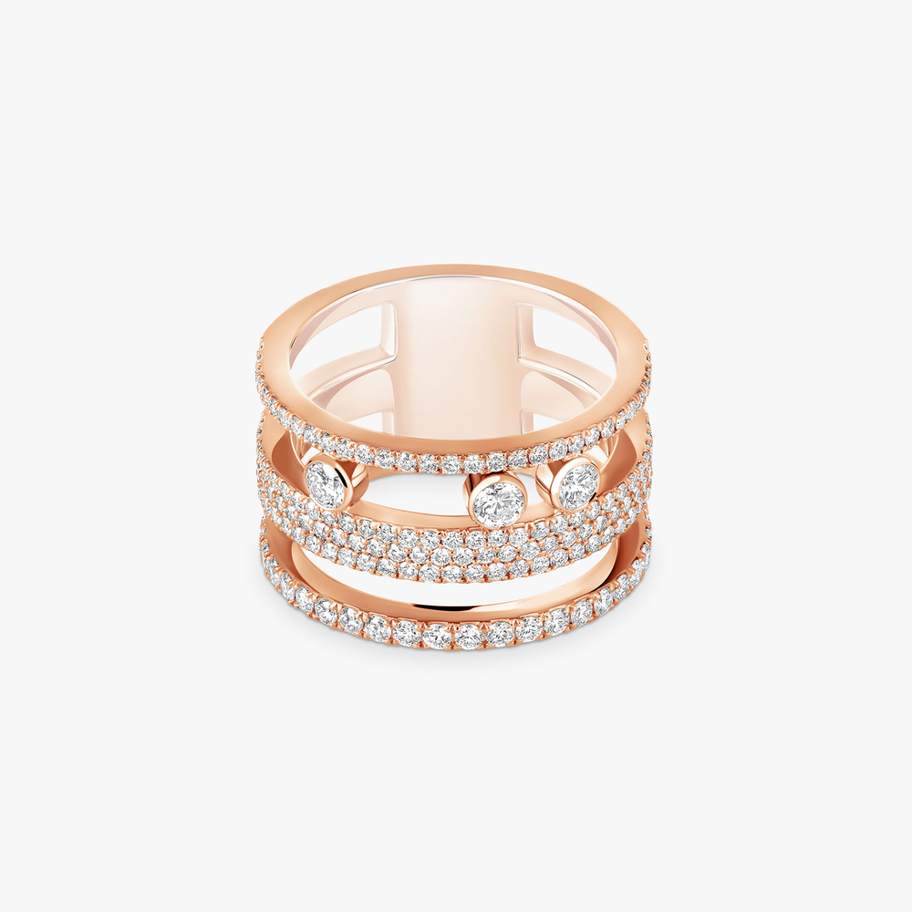 Bague pavée Move Romane GM Ring Diamant Roségold