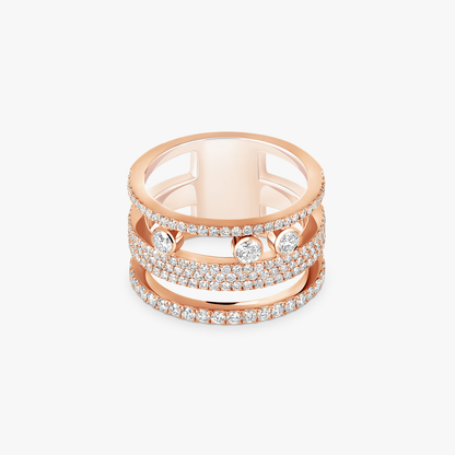 Bague pavée Move Romane GM Ring Diamant Roségold