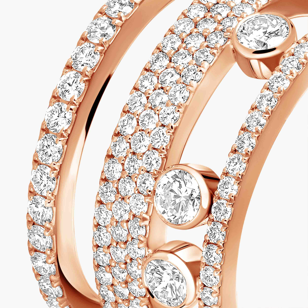Bague pavée Move Romane GM Ring Diamant Roségold