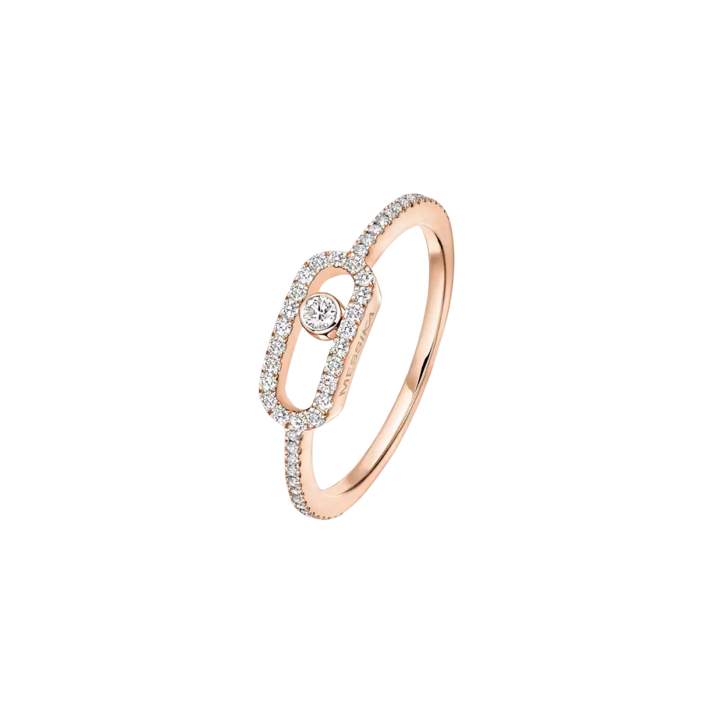 Move Uno Pavé Pink Gold Diamond Ring