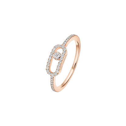 Move Uno Pavé Pink Gold Diamond Ring