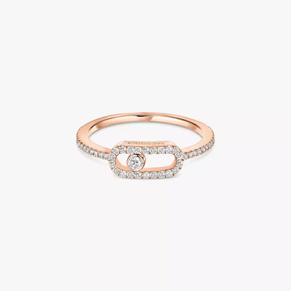Move Uno Pavé Pink Gold Diamond Ring