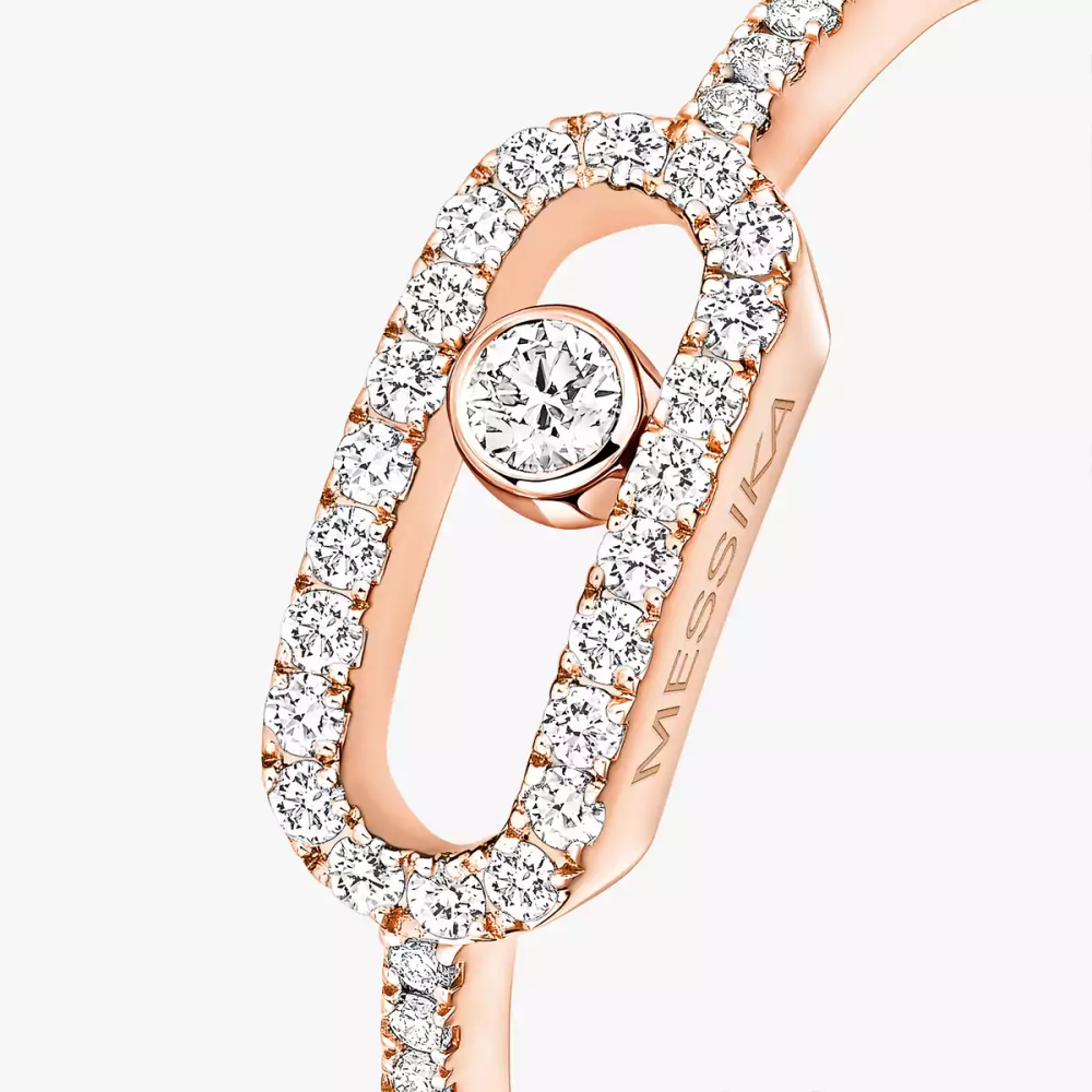 Move Uno Pavé Pink Gold Diamond Ring