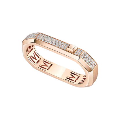 Bague 2 doigts pavée Moderniste