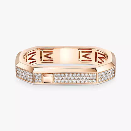 Bague 2 doigts pavée Moderniste