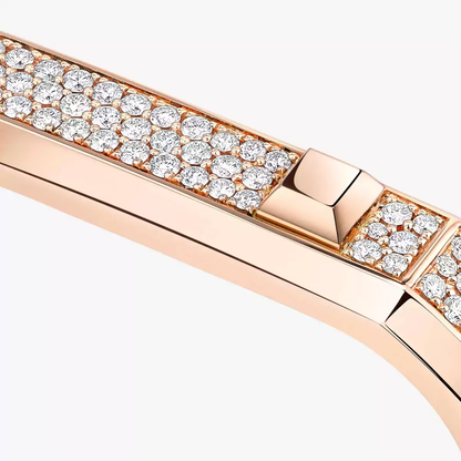 Bague 2 doigts pavée Moderniste