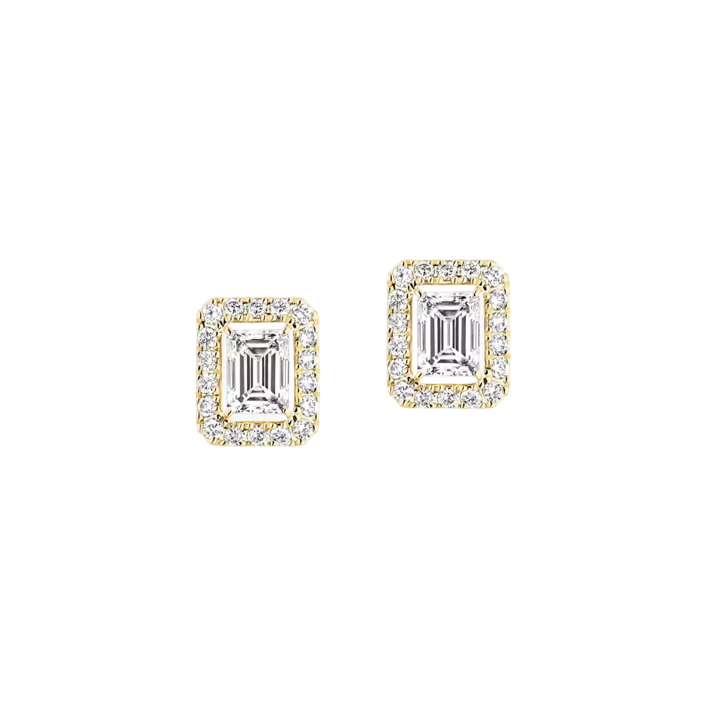 Joy emerald-cut diamond earrings, small