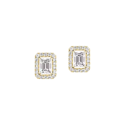 Joy emerald-cut diamond earrings, small