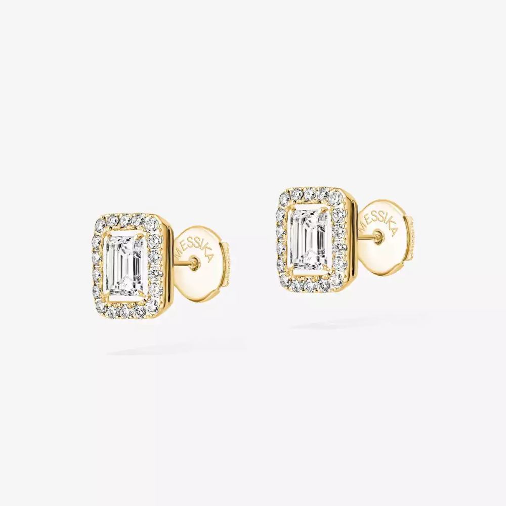 Joy emerald-cut diamond earrings, small