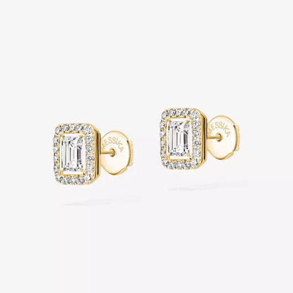 Joy emerald-cut diamond earrings, small