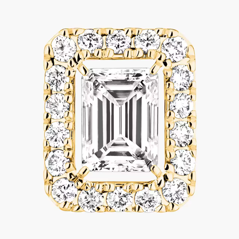 Joy emerald-cut diamond earrings, small