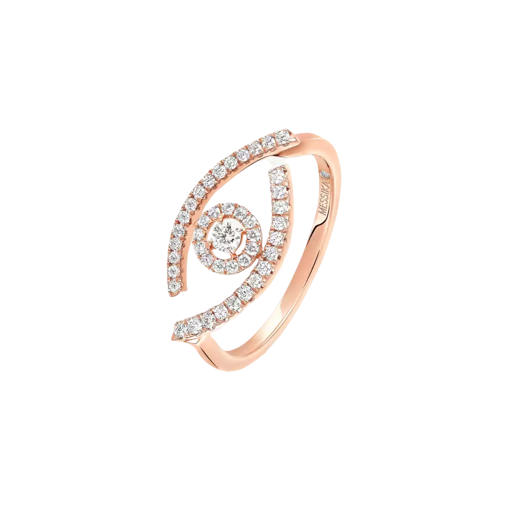 Lucky Eye Pavé Pink Gold Diamond Ring