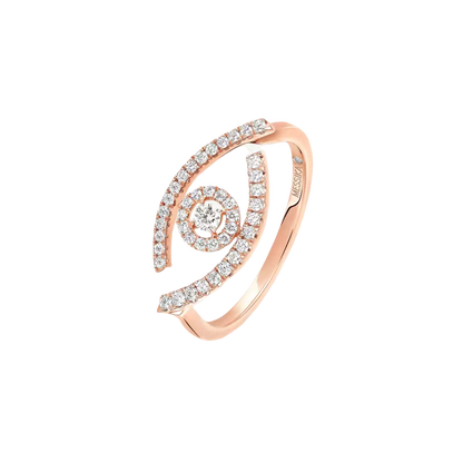 Lucky Eye Pavé Pink Gold Diamond Ring