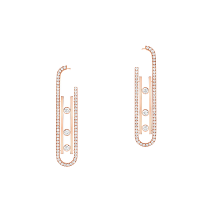Move 10th SM Earrings Pink Gold Diamond Earrings