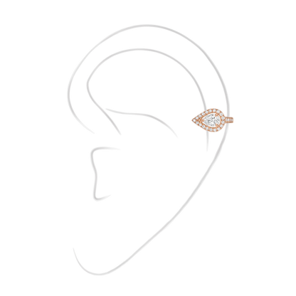 Mono clip Haut My Twin Diamant Poire 0,15ct Boucles d'oreilles Diamant Or Rose