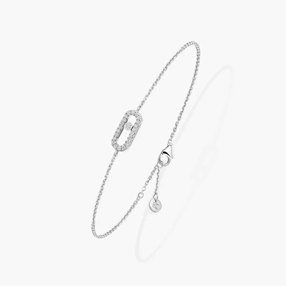 Mit Diamanten ausgefasstes Messika CARE(S) Armband Armband Diamant Weißgold