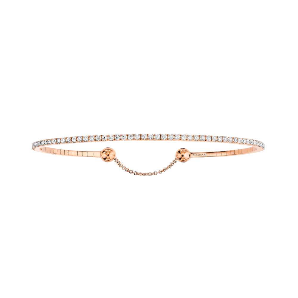 Skinny 0.80ct Pink Gold Diamond Bracelet