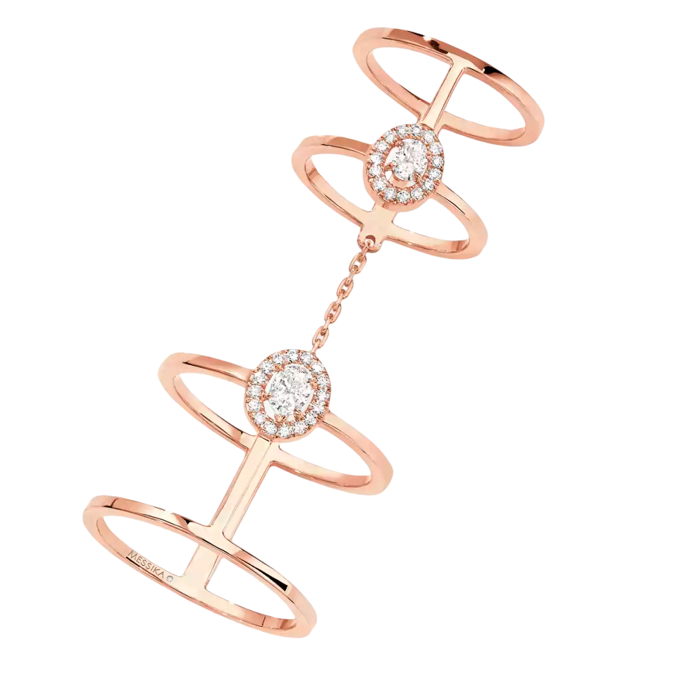 Glam'Azone Double Pink Gold Diamond Ring