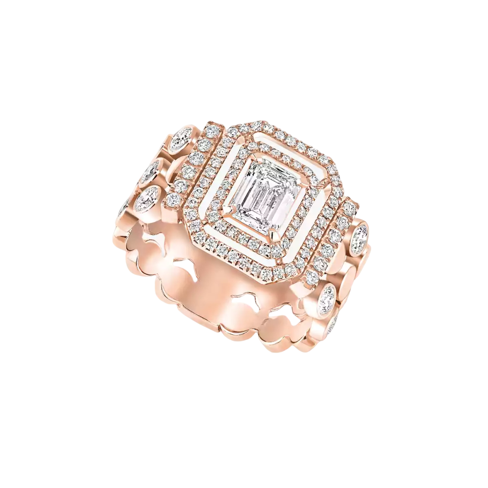 Bague multi-rangs D-Vibes Bague Diamant Or Rose