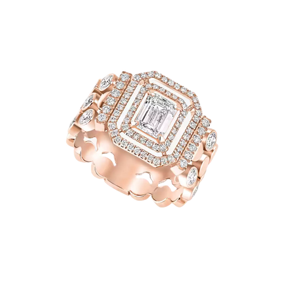 Bague multi-rangs D-Vibes Bague Diamant Or Rose