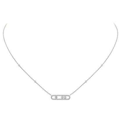 Collier pavé Baby Move Collier Diamant Or Blanc