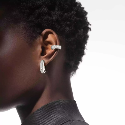 Moderniste single pavé earring, medium model