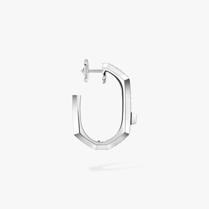 Moderniste einzelne Creole mit Diamanten ausgefasst MM