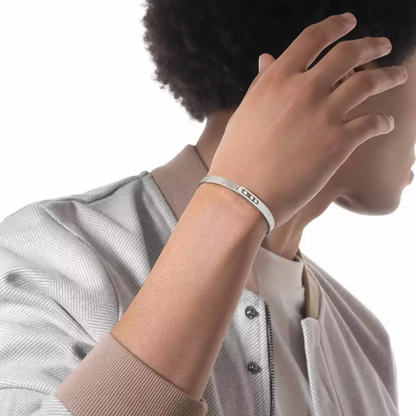 Move Noa Armband ziseliert halb ausgefasst, mittelgroßes Modell