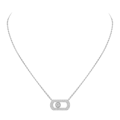 So Move Mit Diamanten ausgefasst Kette Diamant Weißgold