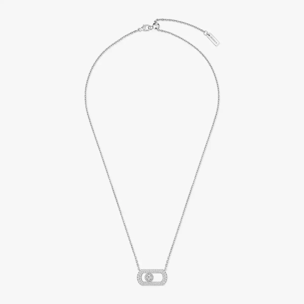 So Move Mit Diamanten ausgefasst Kette Diamant Weißgold