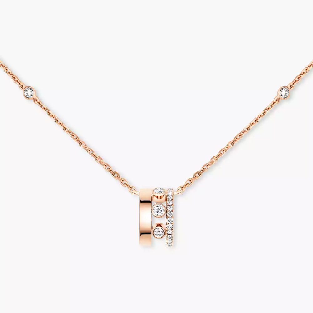 Collier pendentif sur chaîne Move Romane Kette Diamant Roségold