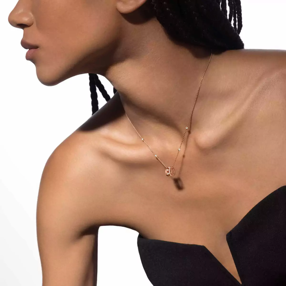 Collier pendentif sur chaîne Move Romane Kette Diamant Roségold