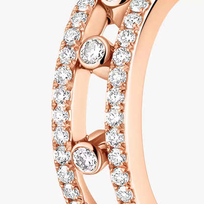 Move Pavé Hoop Pink Gold Diamond Earrings