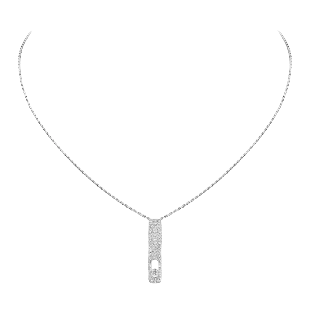 My First Diamond pavé necklace White Gold Diamond Necklace