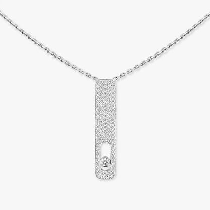 My First Diamond pavé necklace White Gold Diamond Necklace