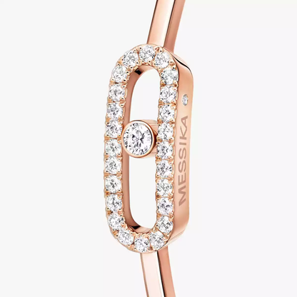 Move Uno Large Hoop Earrings Pink Gold Diamond Earrings