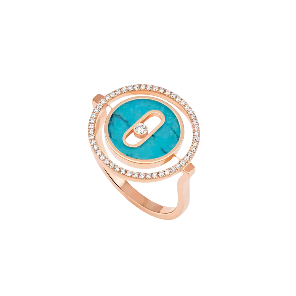 Bague turquoise Lucky Move PM Bague Diamant Or Rose