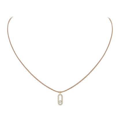 Messika Care(s) beige cord pavé necklace