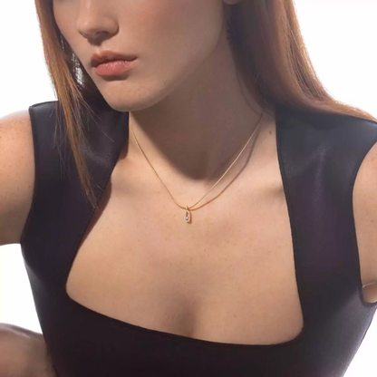 Messika Care(s) beige cord pavé necklace